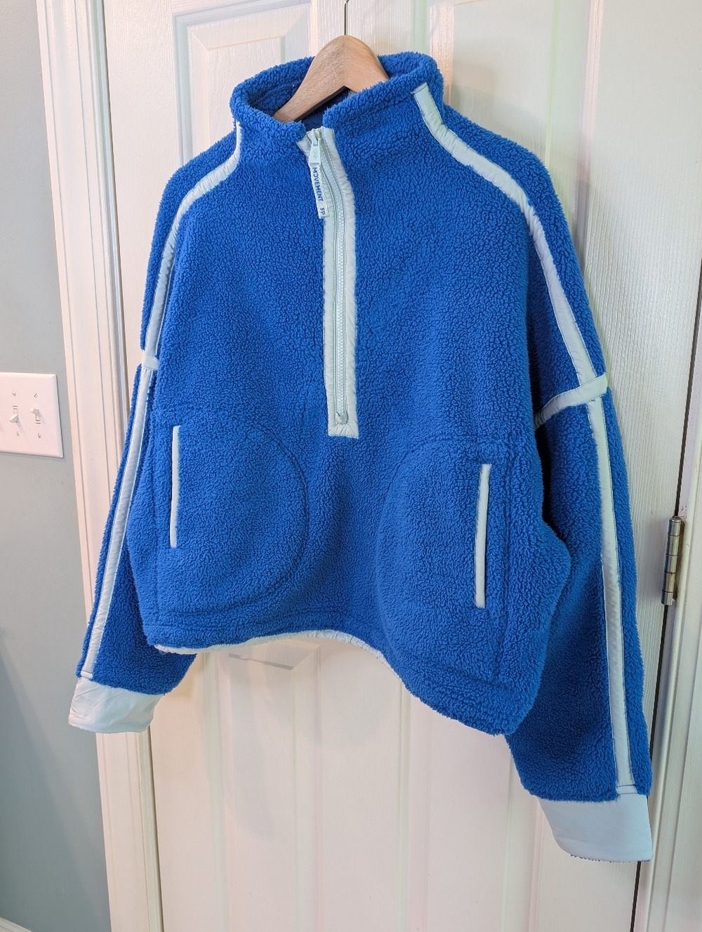Free People Movement Mountain High 1/2 Zip Fleece Blue Medium - Picture 7 of 10